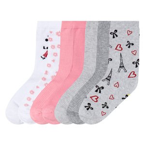 pepperts!® Dívčí ponožky s BIO bavlnou, 7 párů (bílá/růžová/šedá, 27-30)