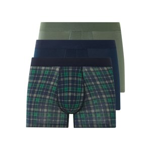 Livergy® Pánské boxerky, 3 kusy (navy modrá / kostkovaná / zelená, 7/Xl)