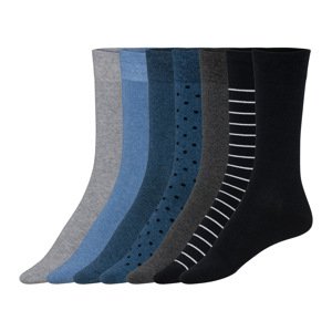 Livergy® Pánské ponožky s BIO bavlnou, 7 párů (modrá/šedá/černá, 39-42)