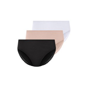 esmara® Dámské kalhotky s BIO bavlnou, 3 kusy (černá/růžová/bílá, M (40/42))