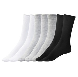 esmara® Dámské ponožky s BIO bavlnou, 7 párů (navy modrá / žlutá / červená, 35-38)