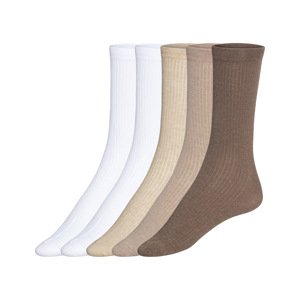 Livergy® Pánské ponožky s BIO bavlnou, 5 párů (bílá/hnědá, 43-46)