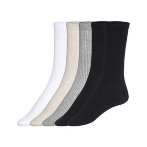 Livergy® Pánské ponožky s BIO bavlnou, 5 párů (bílá / tmavě šedá / šedá / černá, 39-42)