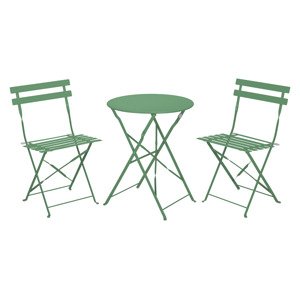 Livarno home Sada skládacího zahradního nábytku s bistro stolem, 3dílná (zelená)
