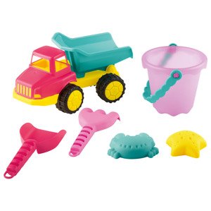 Playtive Hračky na písek (plážový set auto & růžový kbelík)