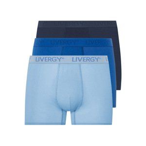 Livergy® Pánské boxerky, 3 kusy (světle modrá / modrá / navy modrá, 7/Xl)
