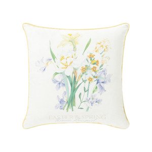Livarno home Dekorační potah na polštář, 40 x 40 cm (květiny/žlutá)