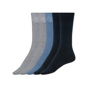 Livergy® Pánské ponožky s BIO bavlnou, 5 párů (šedá / modrá / navy modrá, 39/42)