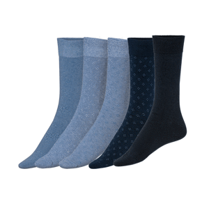 Livergy® Pánské ponožky s BIO bavlnou, 5 párů (navy modrá / modrá, 43/46)