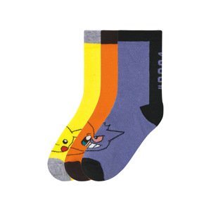 Dětské ponožky, 3 páry (Pokémon, 27-30)