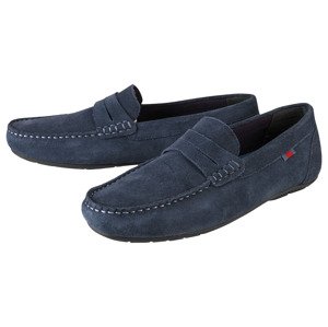 Livergy® Pánské kožené mokasíny (navy modrá, 43)