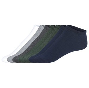 Livergy® Pánské nízké ponožky, 7 párů (šedá / bílá / zelená / navy modrá, 43-46)