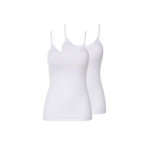 esmara® Dámský top se špagetovými ramínky s BIO bavlnou, 2 kusy (bílá, XL (48/50))