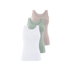 esmara® Dámské tílko, 3 kusy (šedá/mintová/bílá, S (36/38))