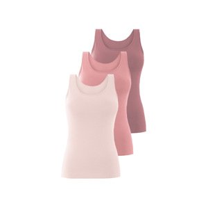 esmara® Dámské tílko, 3 kusy (růžová / světle růžová, M (40/42))