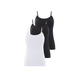 esmara® Dámský top se špagetovými ramínky, 3 kusy (černá/bílá, Xl(48/50))