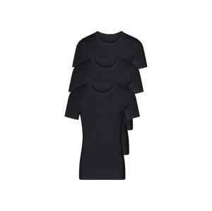 Livergy® Pánské spodní triko, 3 kusy (černá / kulatý výstřih, 7/Xl)