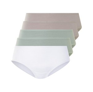 esmara® Dámské kalhotky, 5 kusů (šedá/mintová/bílá, Xs(32/34))