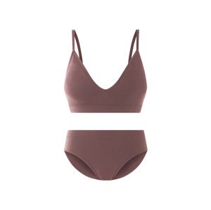 esmara® Dámská bezešvá souprava spodního prádla, 2dílná (růžovo-fialová, L(44/46))