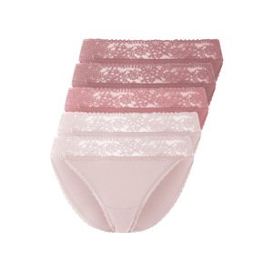 esmara® Dámské kalhotky s krajkou, 5 kusů (růžová / světle růžová, M(40/42))