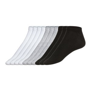 esmara® Dámské nízké ponožky, 10 párů (černá/šedá/bílá, 39-42)