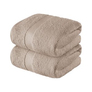Livarno home Froté ručník, 50 x 100 cm, 500 g/m2, 2 kusy (béžová)