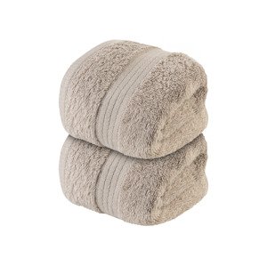 Livarno home Froté ručník pro hosty, 30 x 50 cm, 500 g/m2, 2 kusy (béžová)
