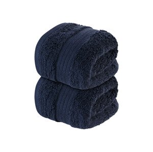 Livarno home Froté ručník pro hosty, 30 x 50 cm, 500 g/m2, 2 kusy (modrá)