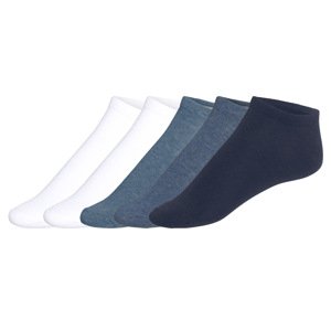 Livergy® Pánské nízké ponožky s BIO bavlnou, 5 párů (modrá / navy modrá / bílá, 43/46)