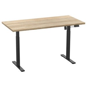 VCM Psací stůl E-Lona, výškově nastavitelný (Dub sonoma/černá, 140 x 80 cm)