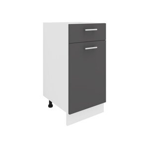 VCM Skříňka / Čelní panel Esilo, v moderním stylu (kuchyňská skříňka, bílá/antracitová, 1 Tür/1 Schublade)