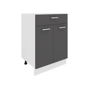 VCM Skříňka / Čelní panel Esilo, v moderním stylu (kuchyňská skříňka, bílá/antracitová, 2 Türen/ 1 Schublade)