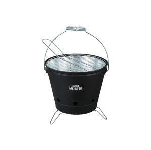Grillmeister Gril na dřevěné uhlí se skládací rukojetí Kansas (černá)