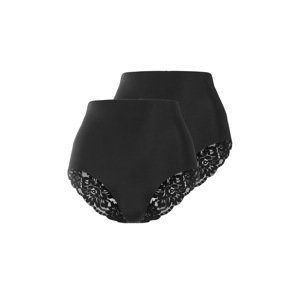 esmara® Dámské bezešvé kalhotky s vysokým pasem, 2 kusy (černá, Xl(48/50))