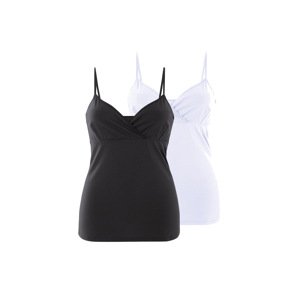 esmara® Dámský kojicí top s BIO bavlnou, 2 kusy (černá/bílá, L(44/46))