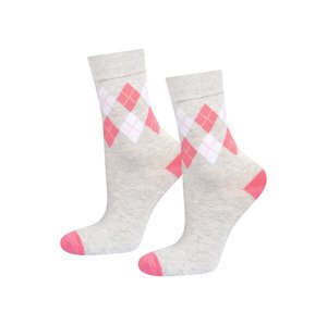 Soxo Dámské ponožky (šedá / světle růžová, 36-40)