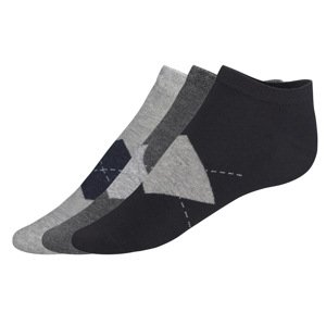 Livergy® Pánské nízké ponožky s BIO bavlnou, 3 páry (černá/šedá, 39/42)