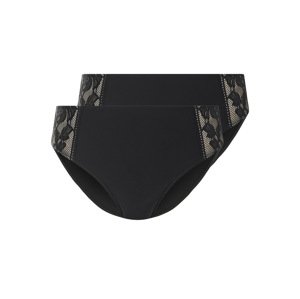 esmara® Dámské kalhotky s krajkou, 2 kusy (černá, Xl(48/50))