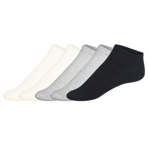 esmara® Dámské nízké ponožky s BIO bavlnou, 5 párů (bílá/šedá/černá, 35-38)
