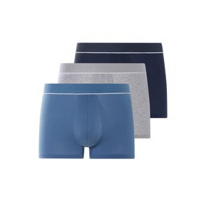 Livergy® Pánské boxerky s BIO bavlnou, 3 kusy (tmavě modrá / modrá / šedá, 6/L)