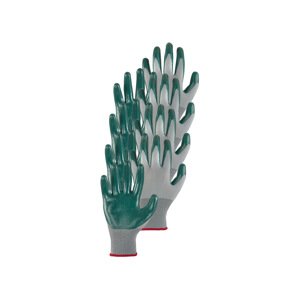 Parkside® Nitrilové zahradní rukavice (šedá/zelená/červená)