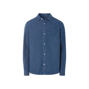 Livergy® Pánská džínová košile s BIO bavlnou (tmavě modrá, L (41/42))