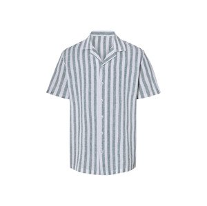 Livergy® Pánská lněná košile (zelená/bílá, XXL (45/46))