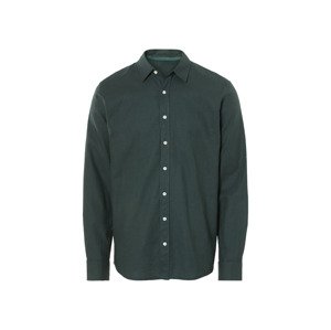 Livergy® Pánská lněná košile (tmavě zelená, XXL (45/46))