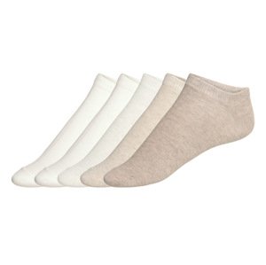 esmara® Dámské nízké ponožky s BIO bavlnou, 5 párů (krémová/béžová, 35-38)
