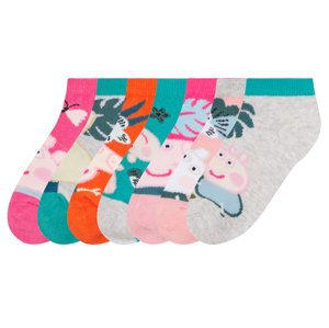 Dětské ponožky, 7 párů (pink/grau/orange/türkis/rosa, 23-26)