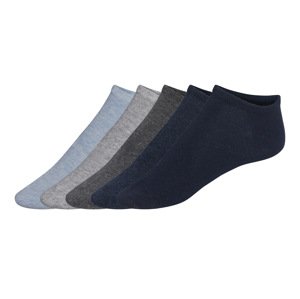 Livergy® Pánské nízké ponožky s BIO bavlnou, 5 párů (světle modrá / šedá / navy modrá, 43-46)