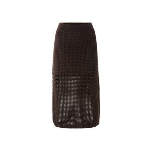 esmara® Dámská ažurová midi sukně, střih zdůrazňující postavu (hnědá, Xs(32/34))