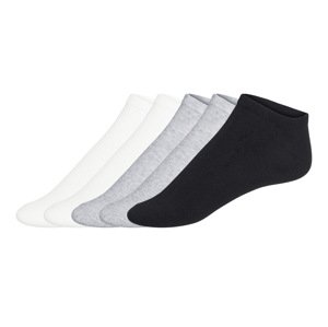 esmara® Dámské nízké ponožky s BIO bavlnou, 5 párů (bílá/šedá/černá, 39-42)