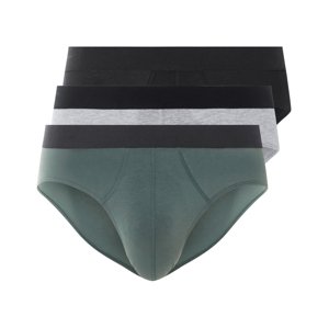 Livergy® Pánské slipy, 3 kusy (černá/šedá/zelená, 7/Xl)